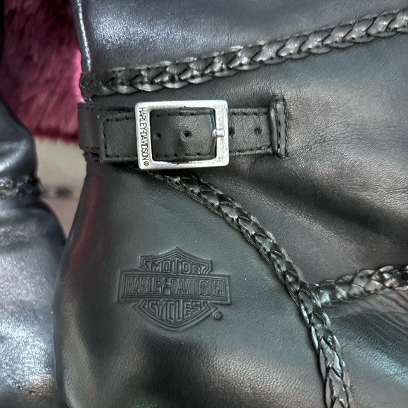 Ladies Harley Davidson over calf boots w/heel - Picture 2 of 3